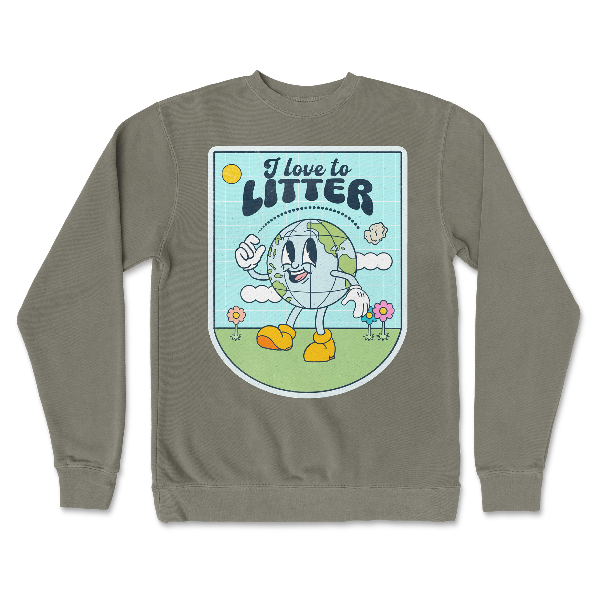 Independent Clothing Co. Crew Neck Earth Day in Army
