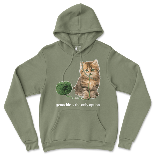 Gildan SoftStyle Hoodie Genocide Kitty  in Military-Green