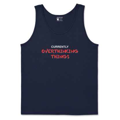 Gildan SoftStyle Tank Top For Our Lil Overthinker in Navy