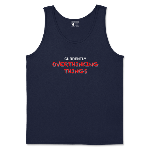 Gildan SoftStyle Tank Top For Our Lil Overthinker in Navy