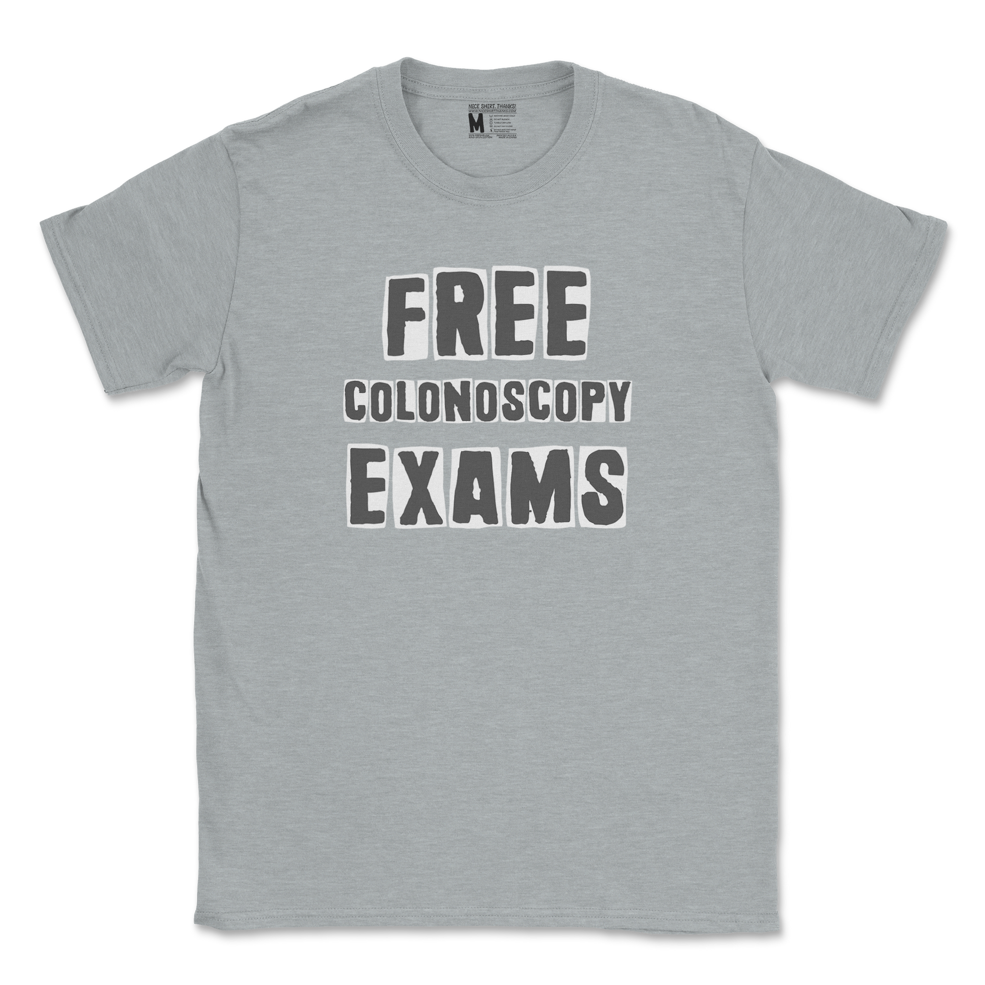 Gildan SoftStyle T-Shirt Free Colonoscopy Exams in Sports Grey