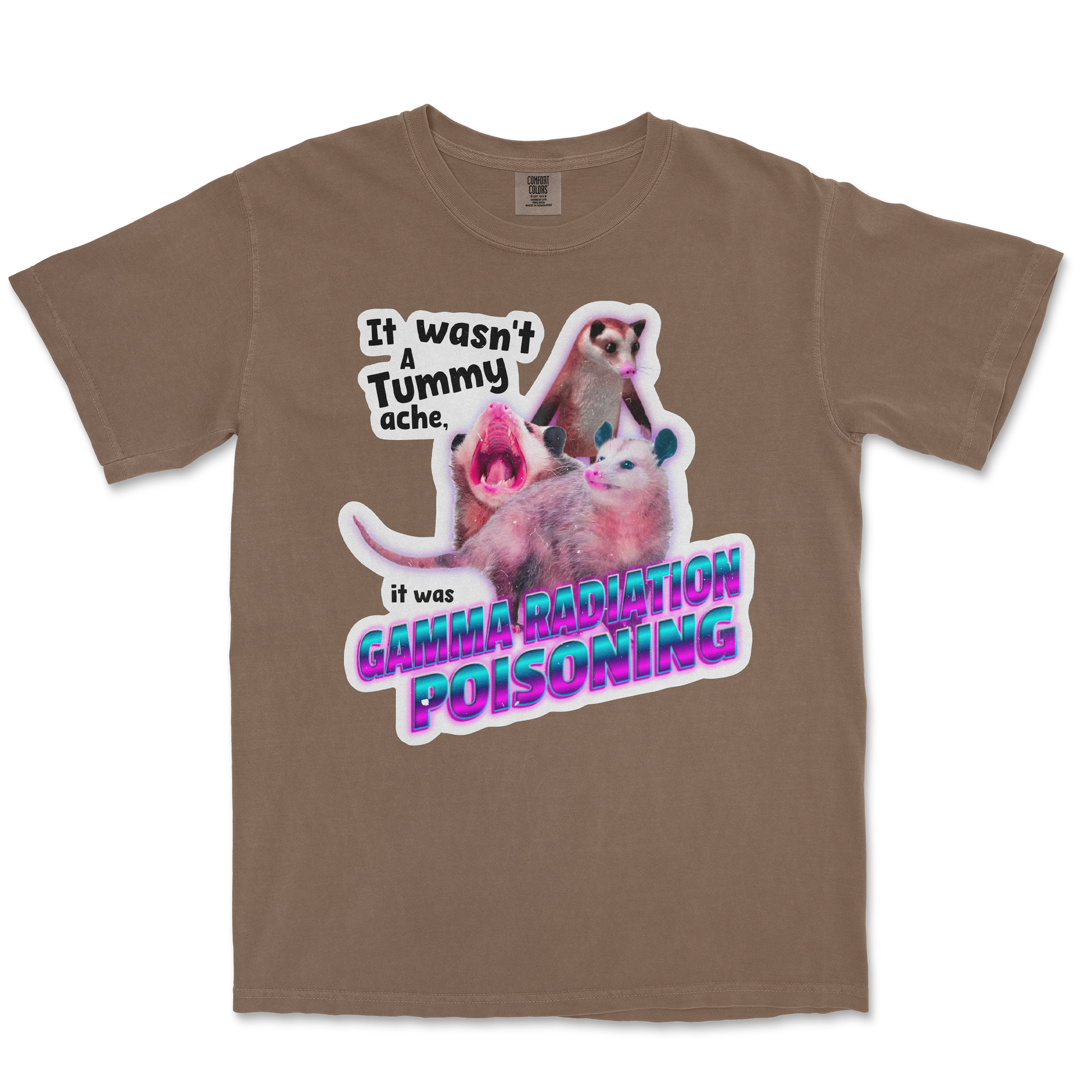 Comfort Colors T-Shirt Possum Radiation  in Espresso
