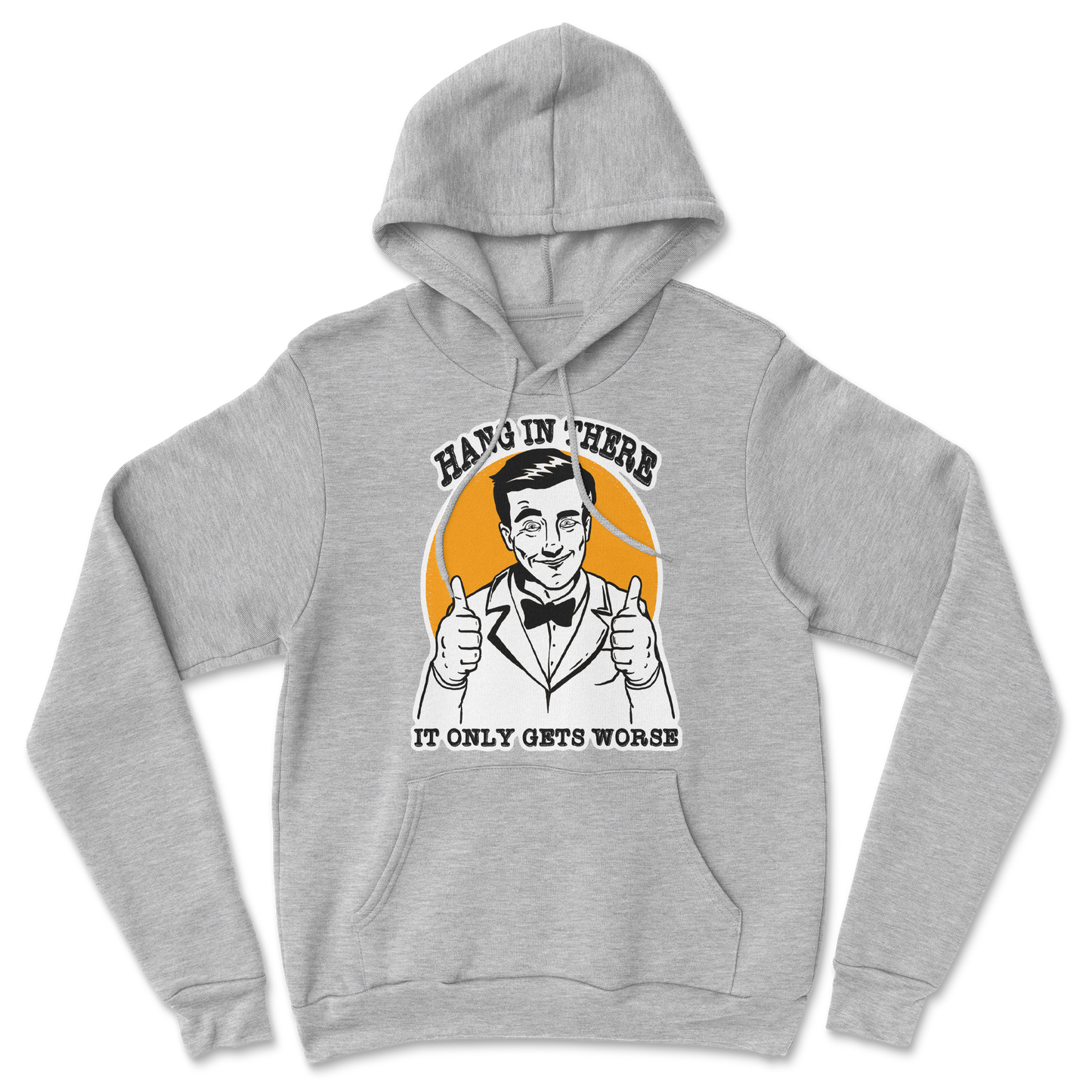 The Nice Shirt Hoodie Hang In There  in Grey-Heather