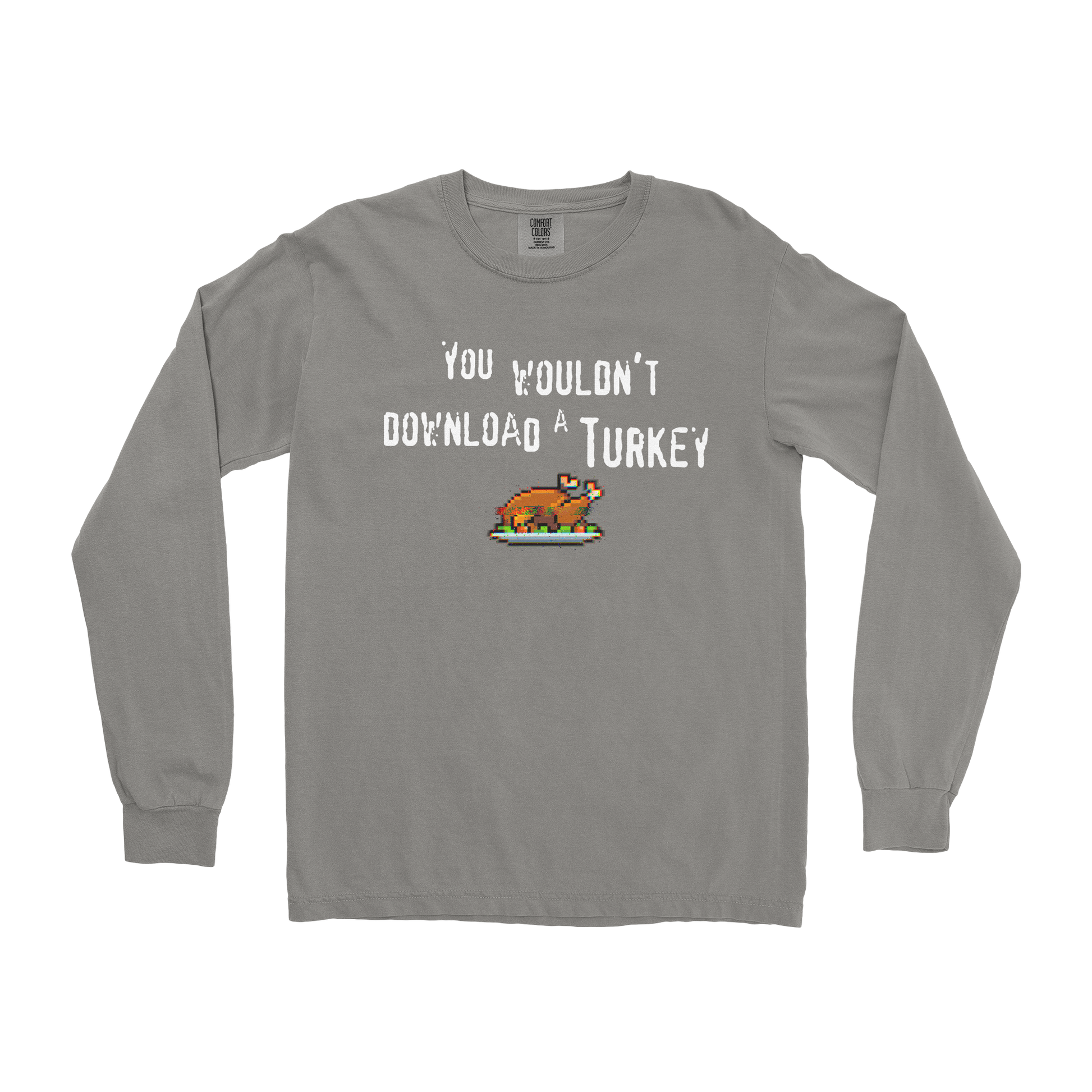 Comfort Colors Long Sleeve Downloadable Turkey  in Grey