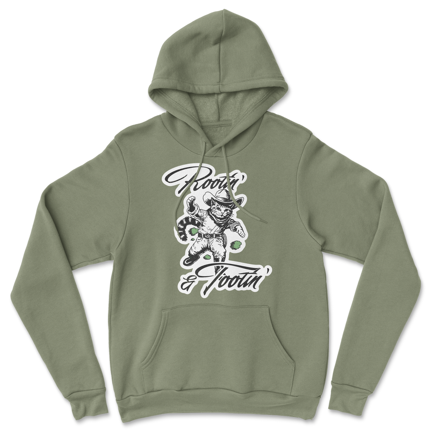 The Nice Shirt Hoodie Rootin Tootin  in Military-Green