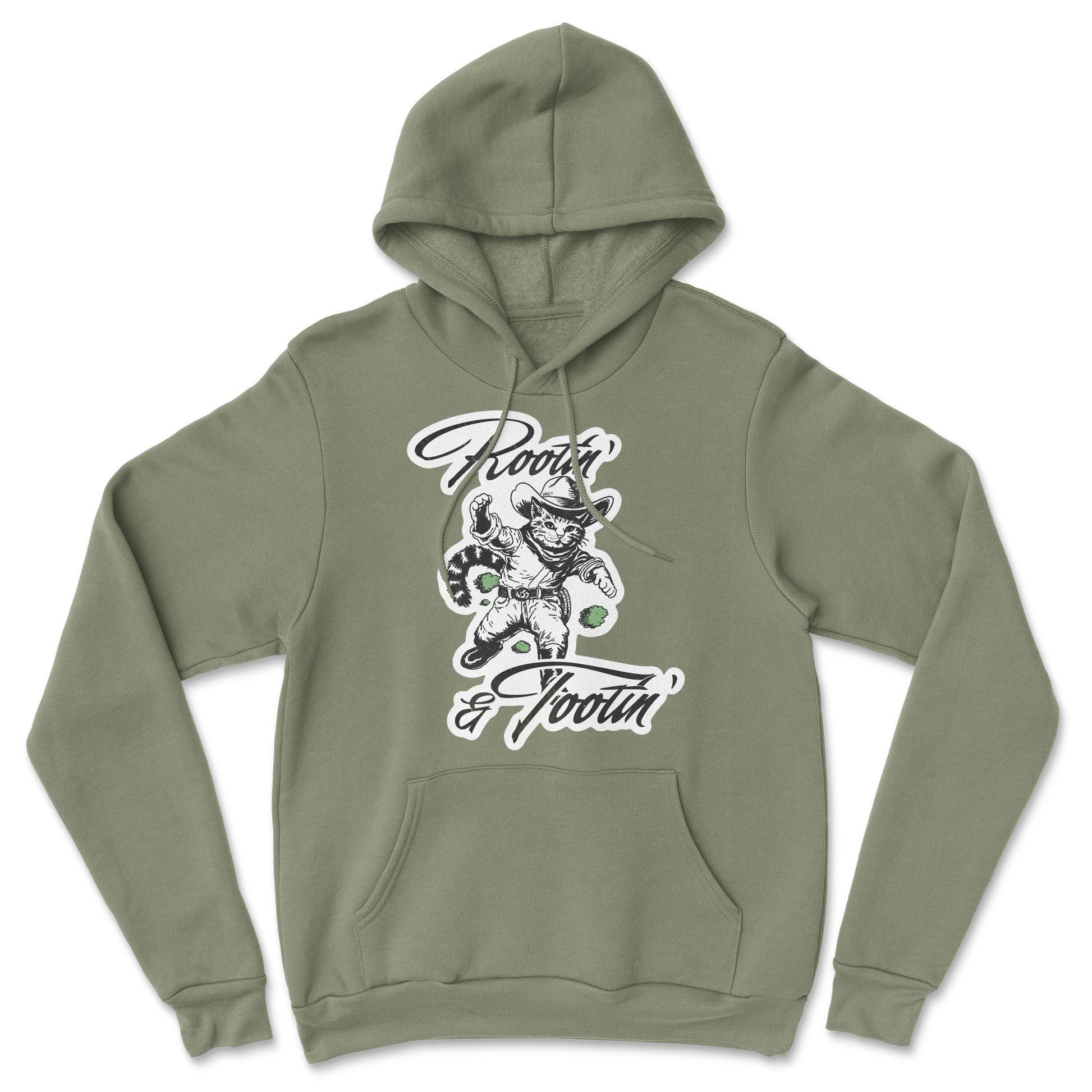 The Nice Shirt Hoodie Rootin Tootin  in Military-Green