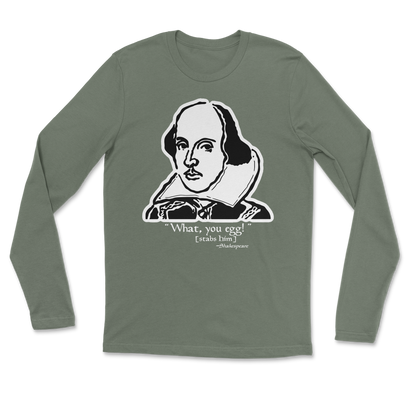 The Nice Shirt Long Sleeve Shakespeare Quote  in Military-Green