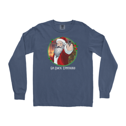 Comfort Colors Long Sleeve Angry Santa  in Midnight