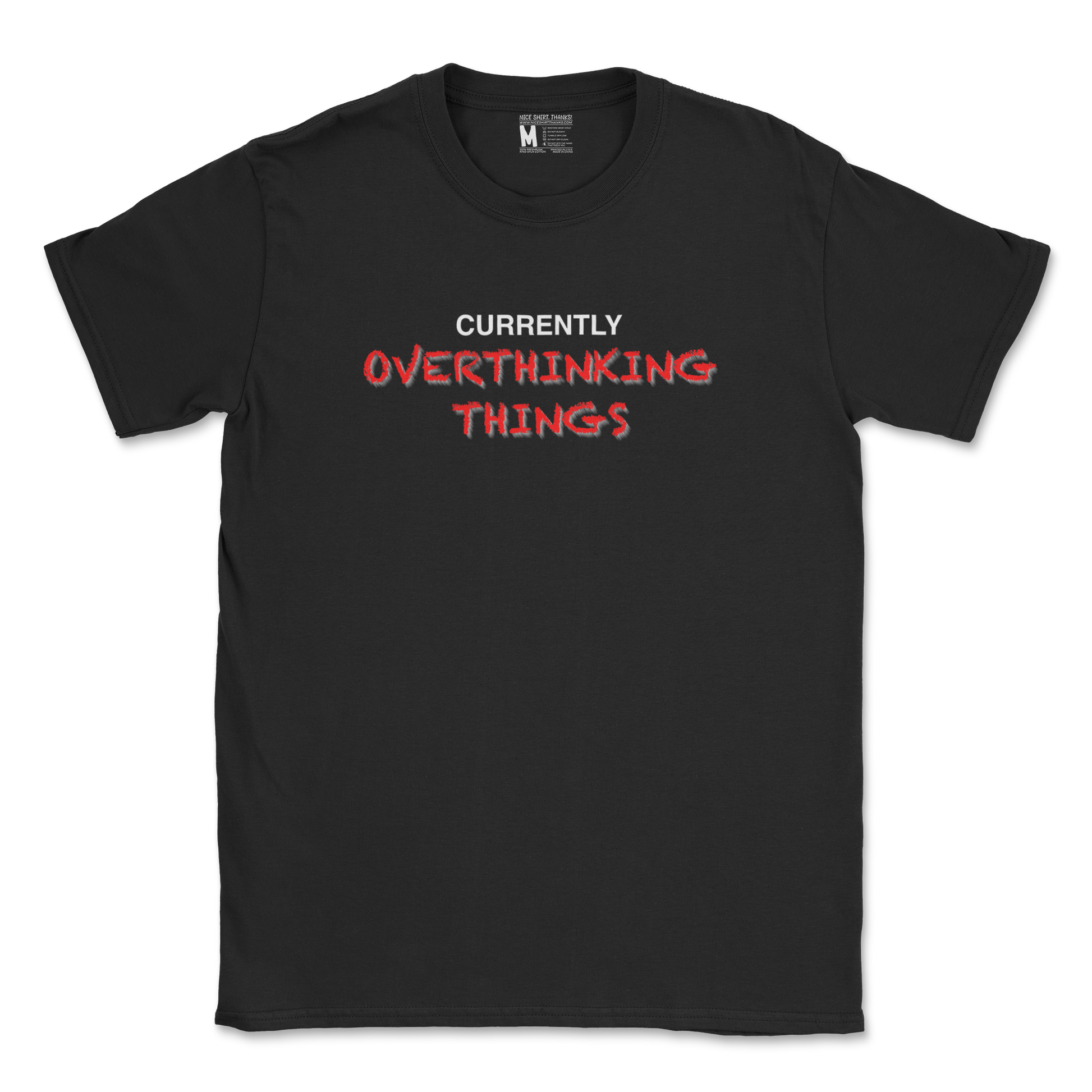 Gildan SoftStyle T-Shirt For Our Lil Overthinker in Black