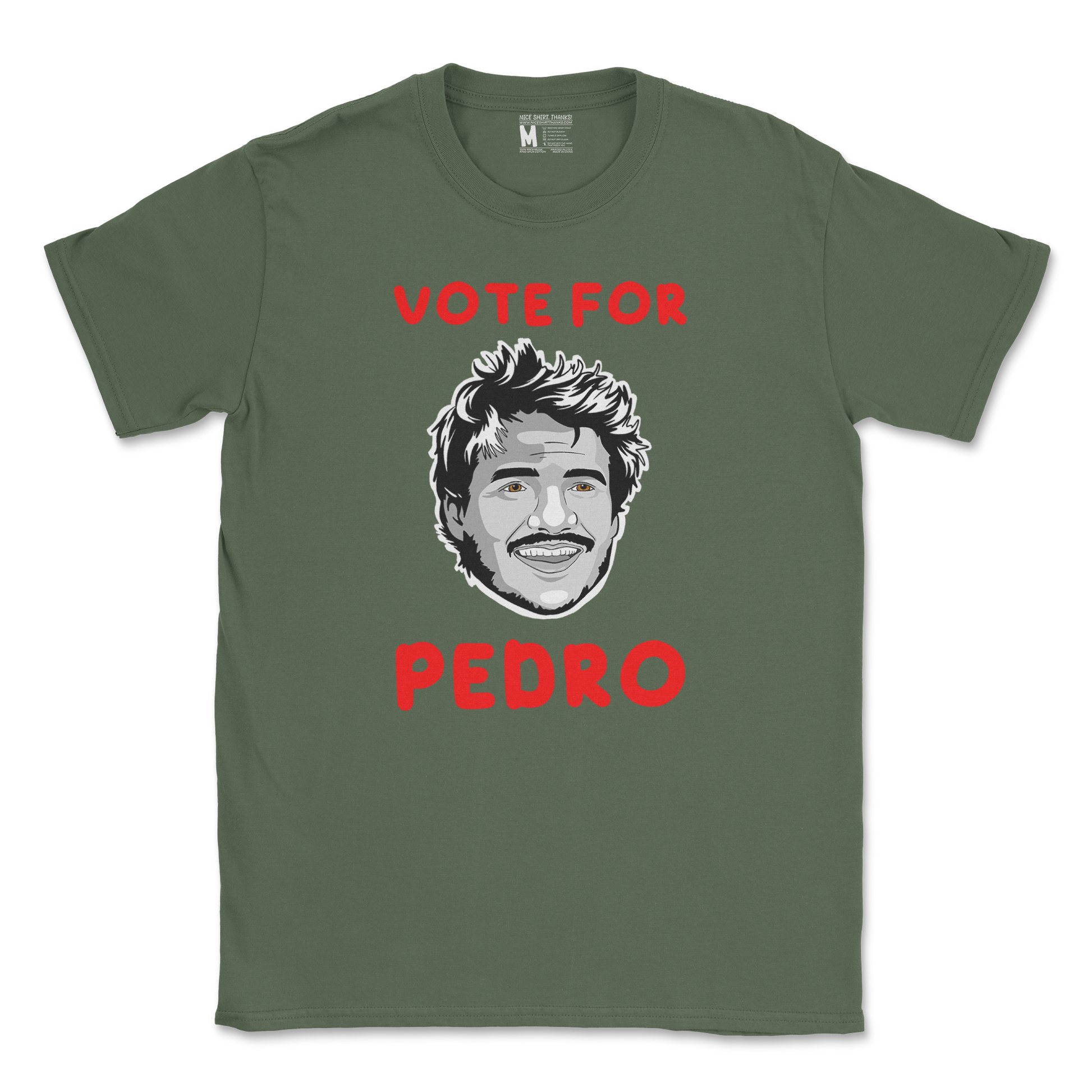 Gildan SoftStyle T-Shirt Vote For Pedro in Military Green