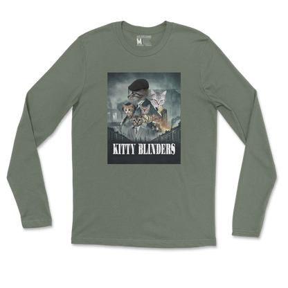 Gildan SoftStyle Long Sleeve Kitty Blinders in Military Green