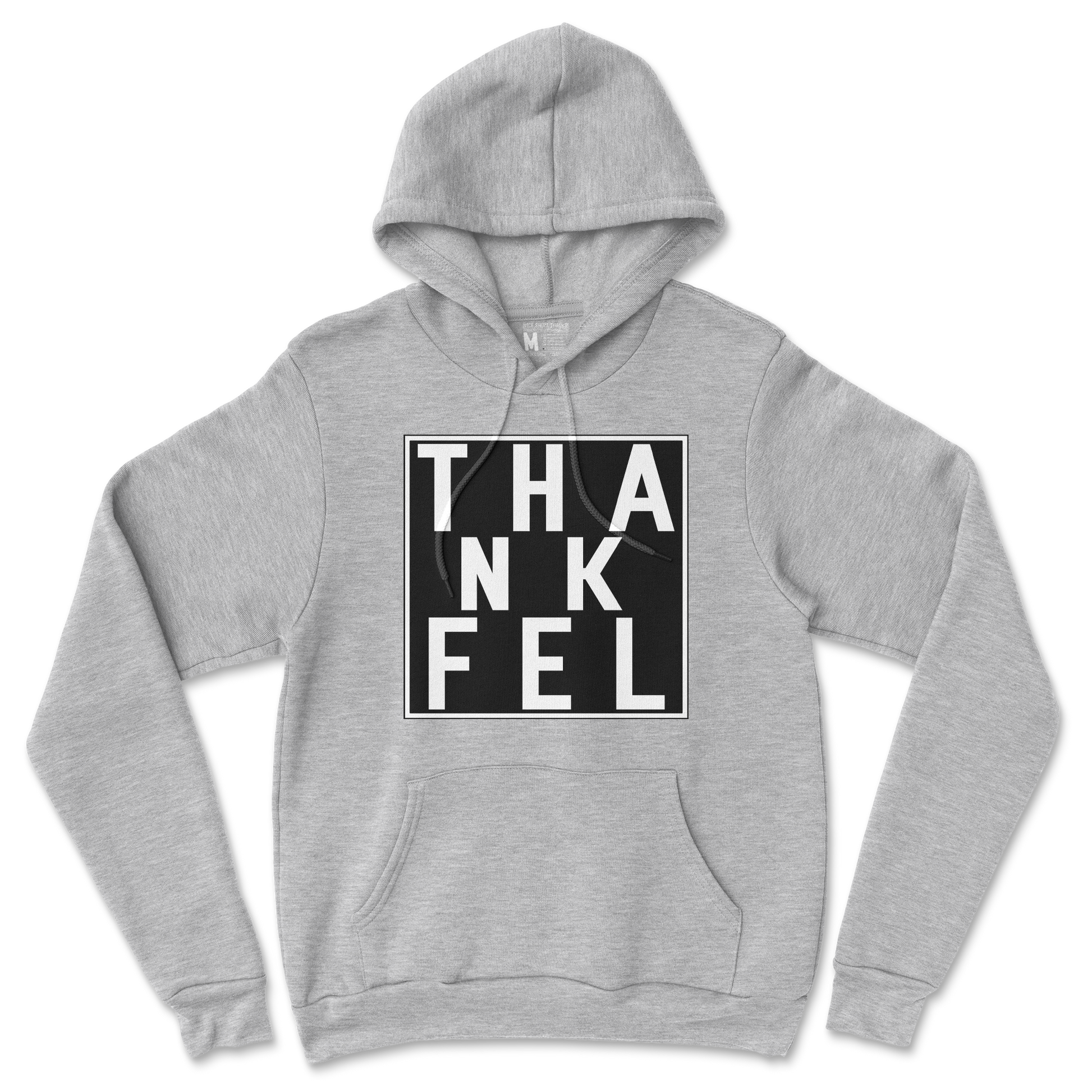 Gildan SoftStyle Hoodie THANKFEL in Grey-Heather