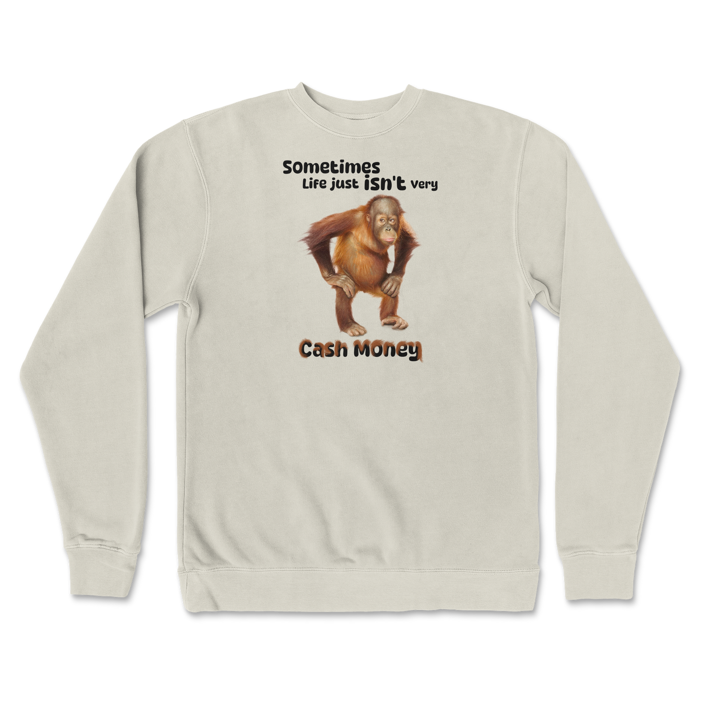 Independent Clothing Co. Crew Neck Cash Money Monkey  in Bone