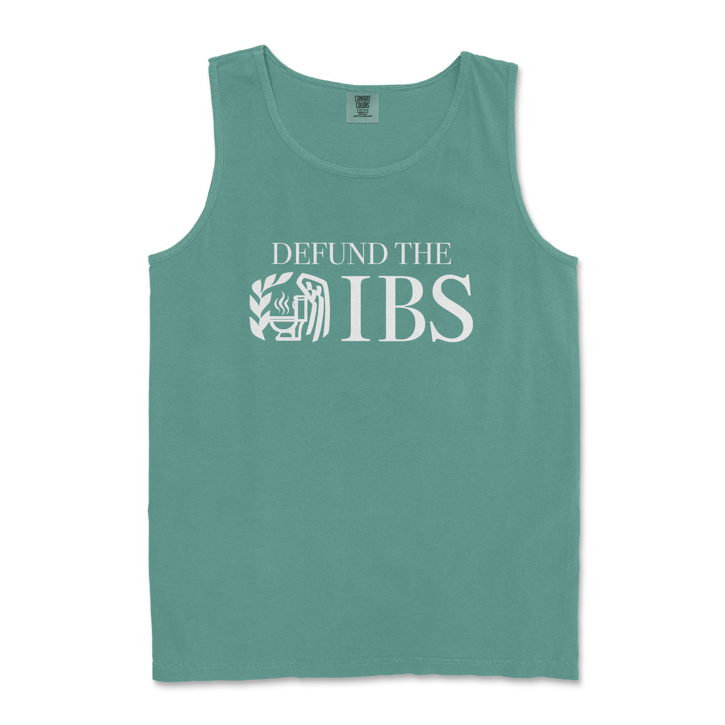 Comfort Colors Tank Top Defund The IBS in LightGreen