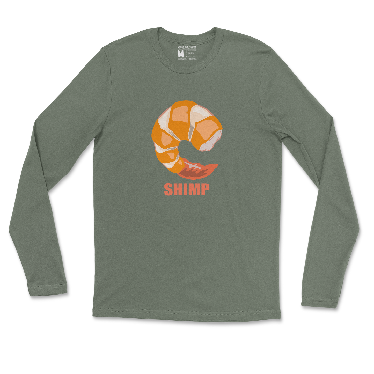 Gildan SoftStyle Long Sleeve Shimp in Military Green