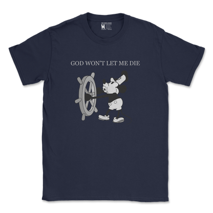 Gildan SoftStyle T-Shirt God Wont Let Me Die in Navy