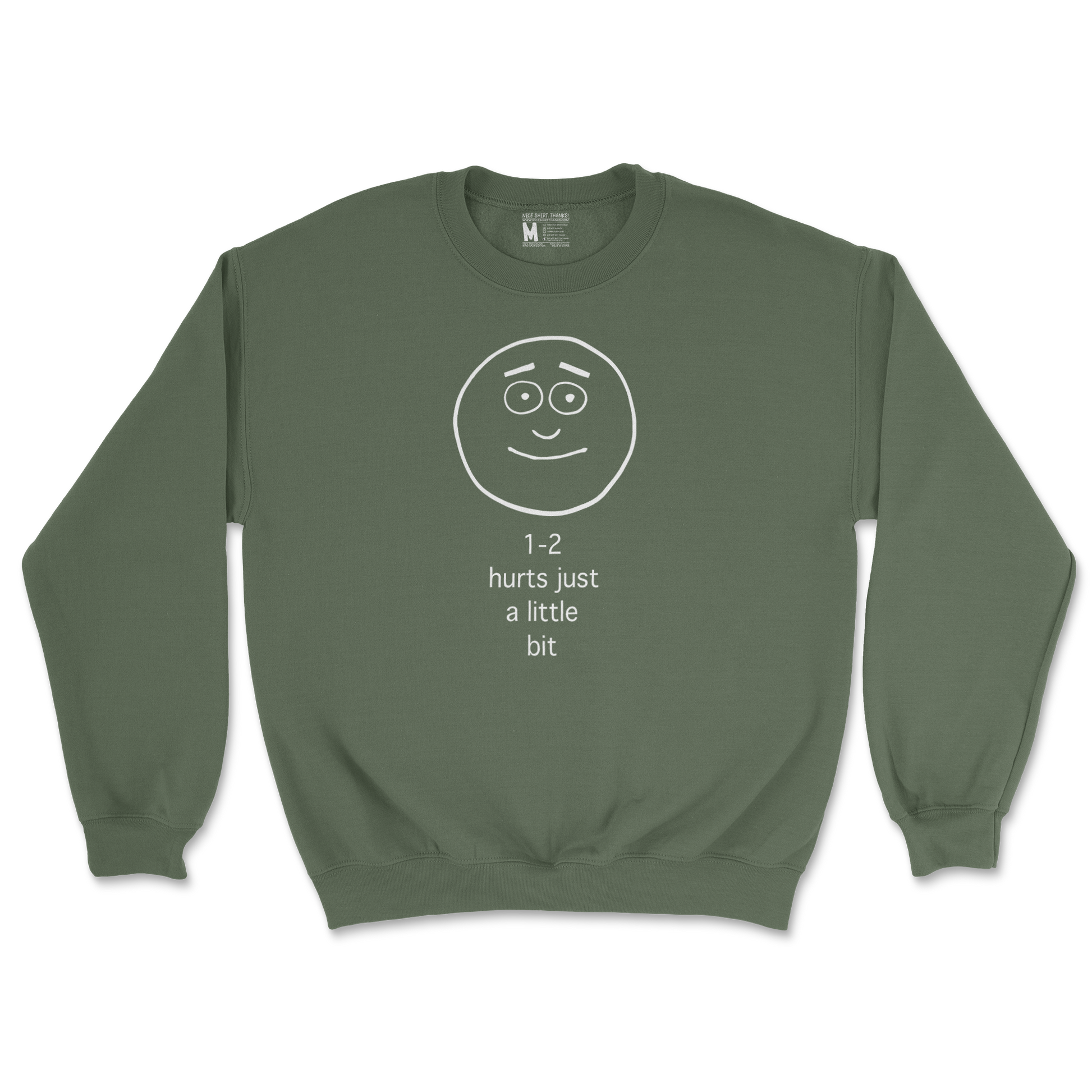 Gildan SoftStyle Crew Neck Hurts A Little Bit in Military Green