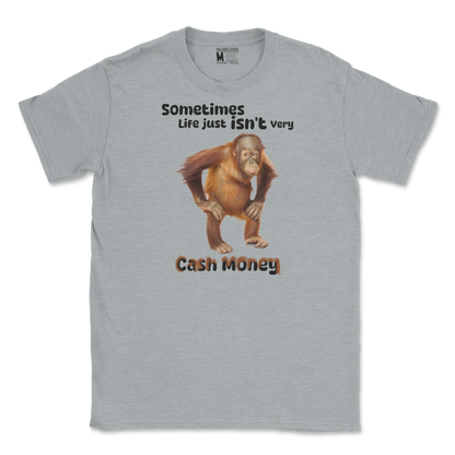 Gildan SoftStyle T-Shirt Cash Money Monkey  in Sport-Grey