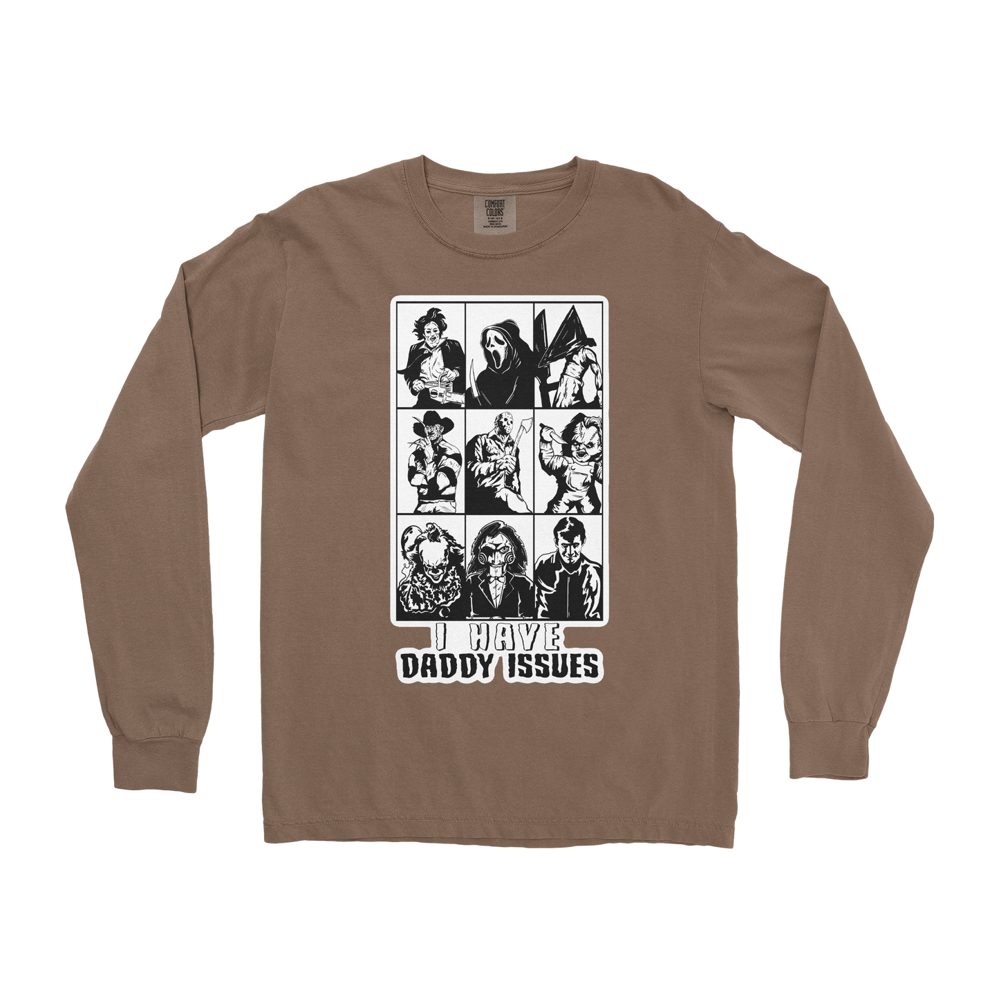 Comfort Colors Long Sleeve Daddy Issues  in Espresso