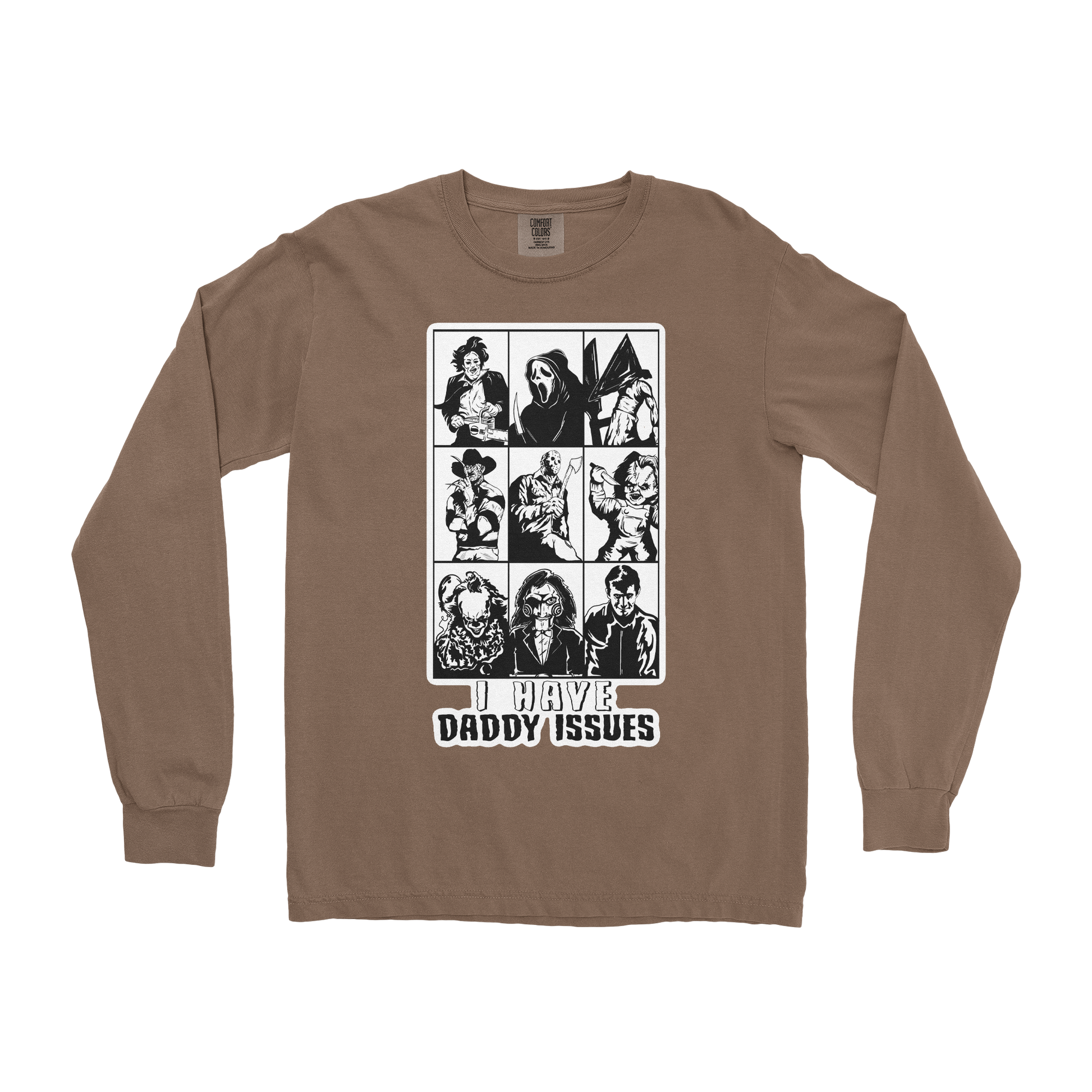 Comfort Colors Long Sleeve Daddy Issues  in Espresso