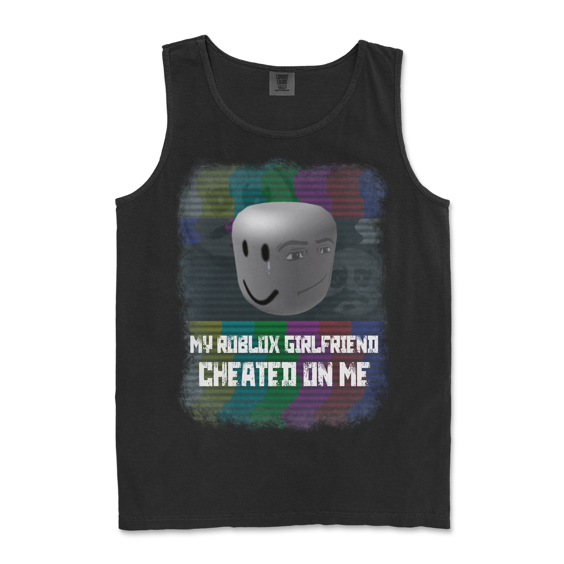 Comfort Colors Tank Top Roblox GF in Black