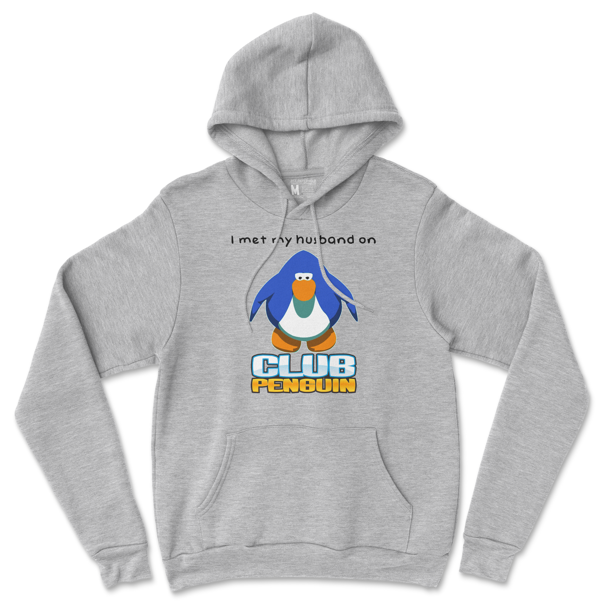 Gildan SoftStyle Hoodie Club Penguin Husband  in Grey-Heather