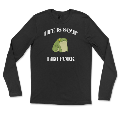 Gildan SoftStyle Long Sleeve I Am Fork  in Black