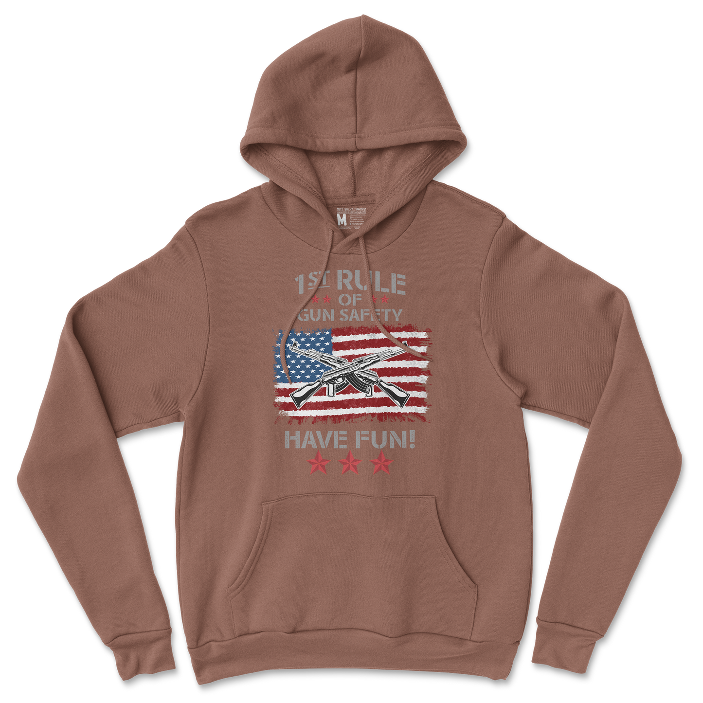 Gildan SoftStyle Hoodie 1st Rule of Gun Safety in Cocoa