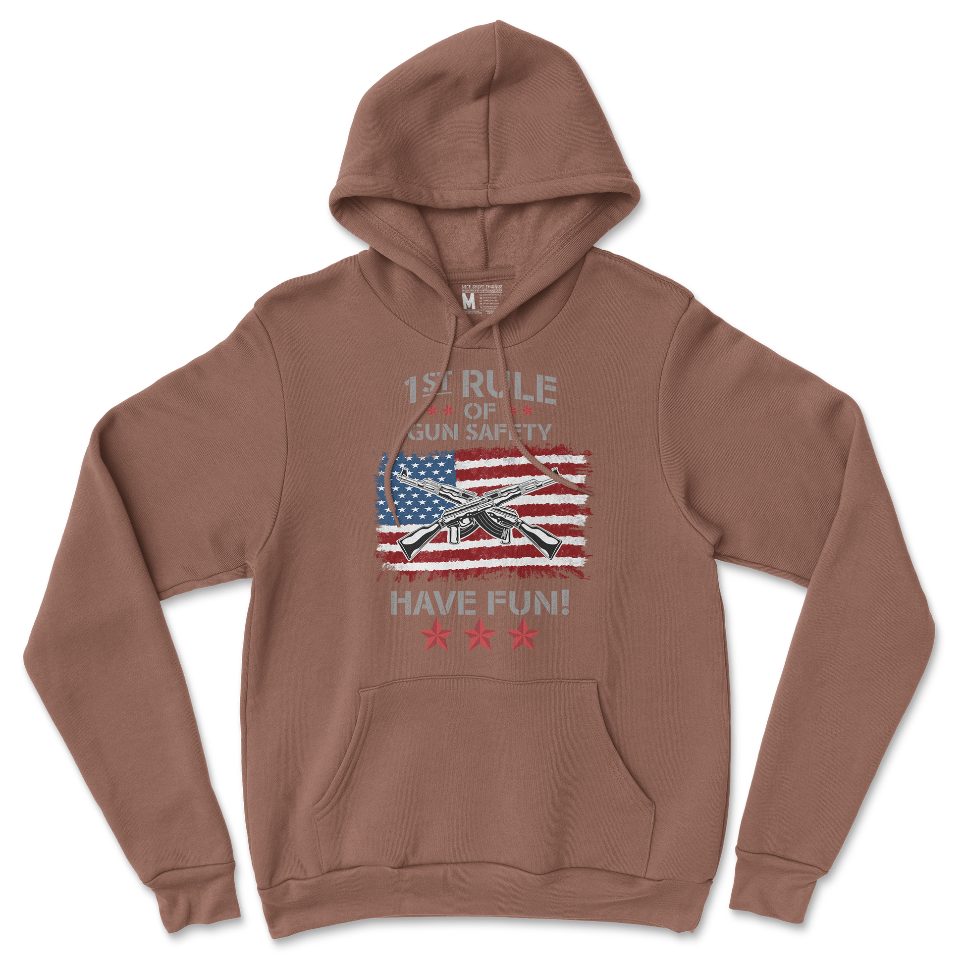 Gildan SoftStyle Hoodie 1st Rule of Gun Safety in Cocoa