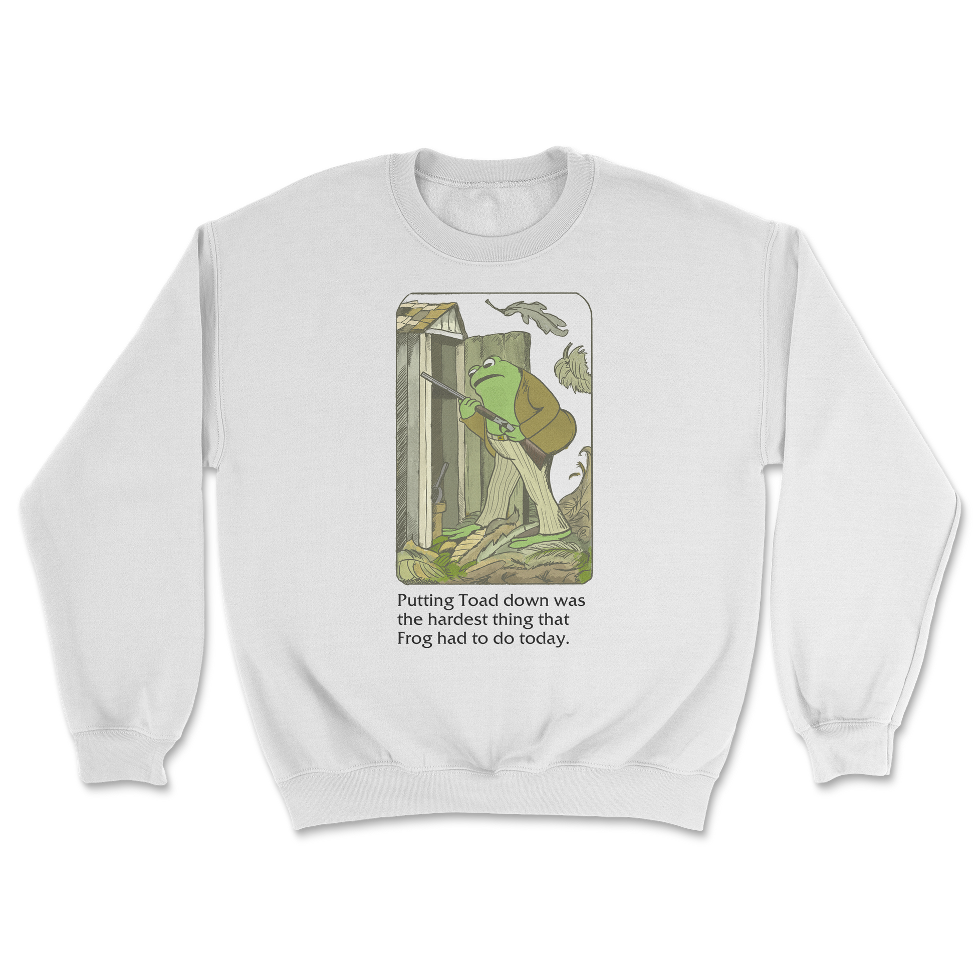 The Nice Shirt Crew Neck Frog and Toad  in White