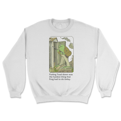 The Nice Shirt Crew Neck Frog and Toad  in White