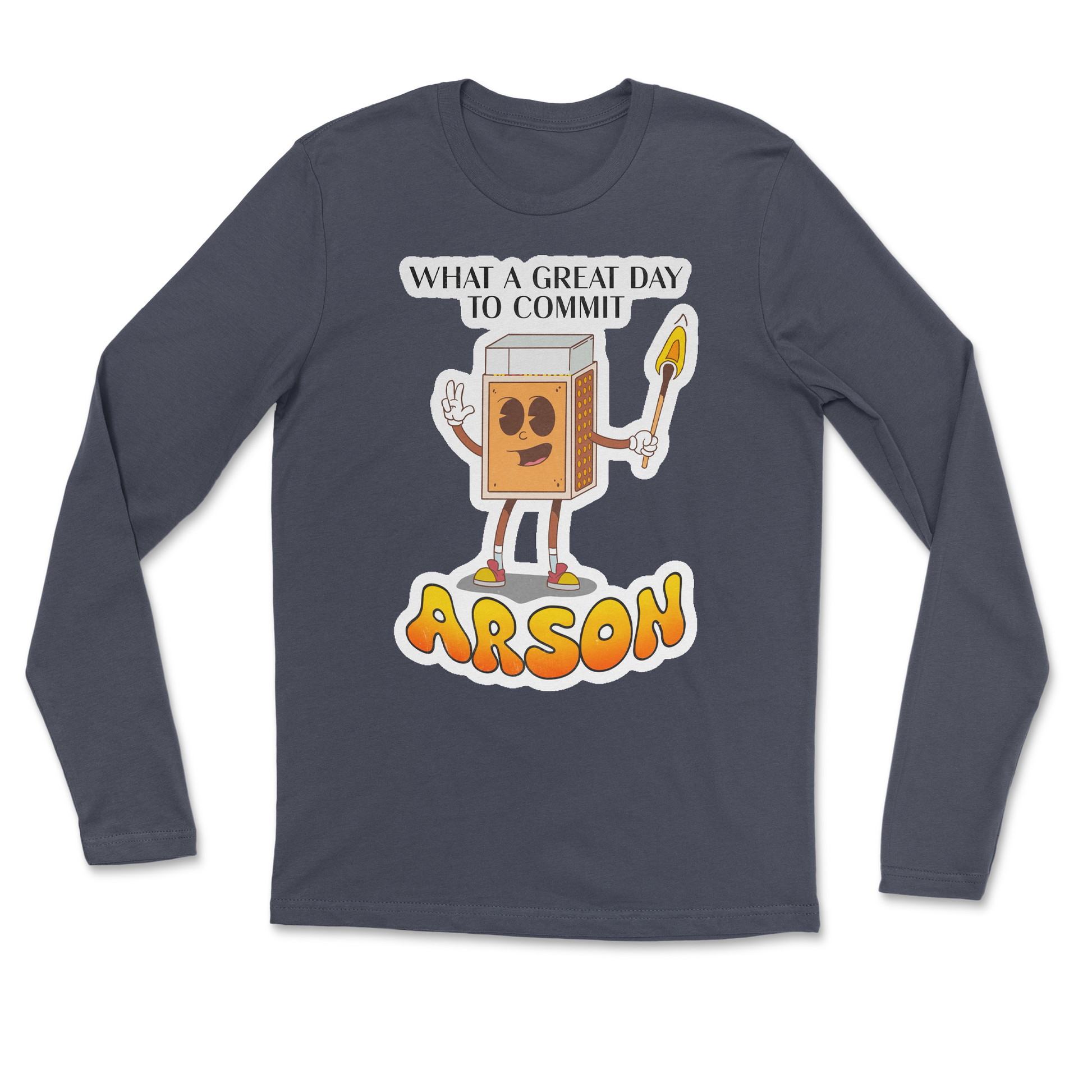 Heavy Blend Long Sleeve Commit Arson in Navy