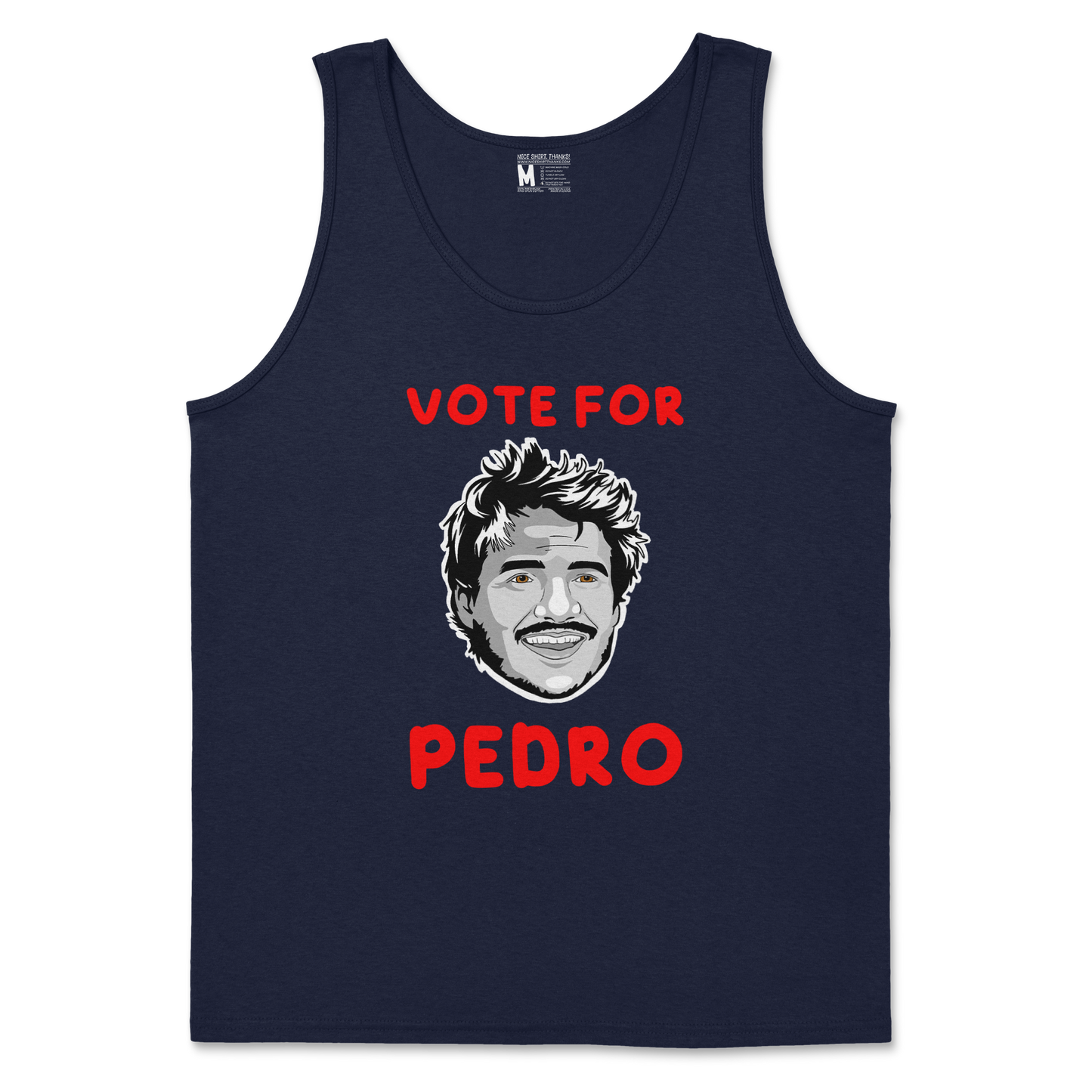 Gildan SoftStyle Tank Top Vote For Pedro in Navy