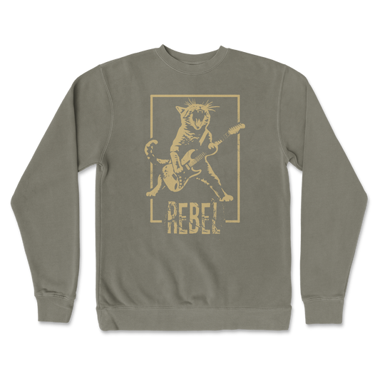 Independent Clothing Co. Crew Neck Rebel Kitty in Army