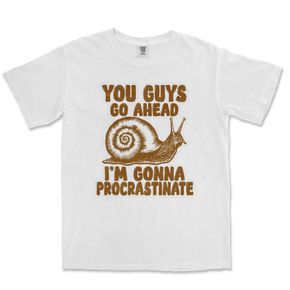 Comfort Colors T-Shirt Procrastinating Snail  in White