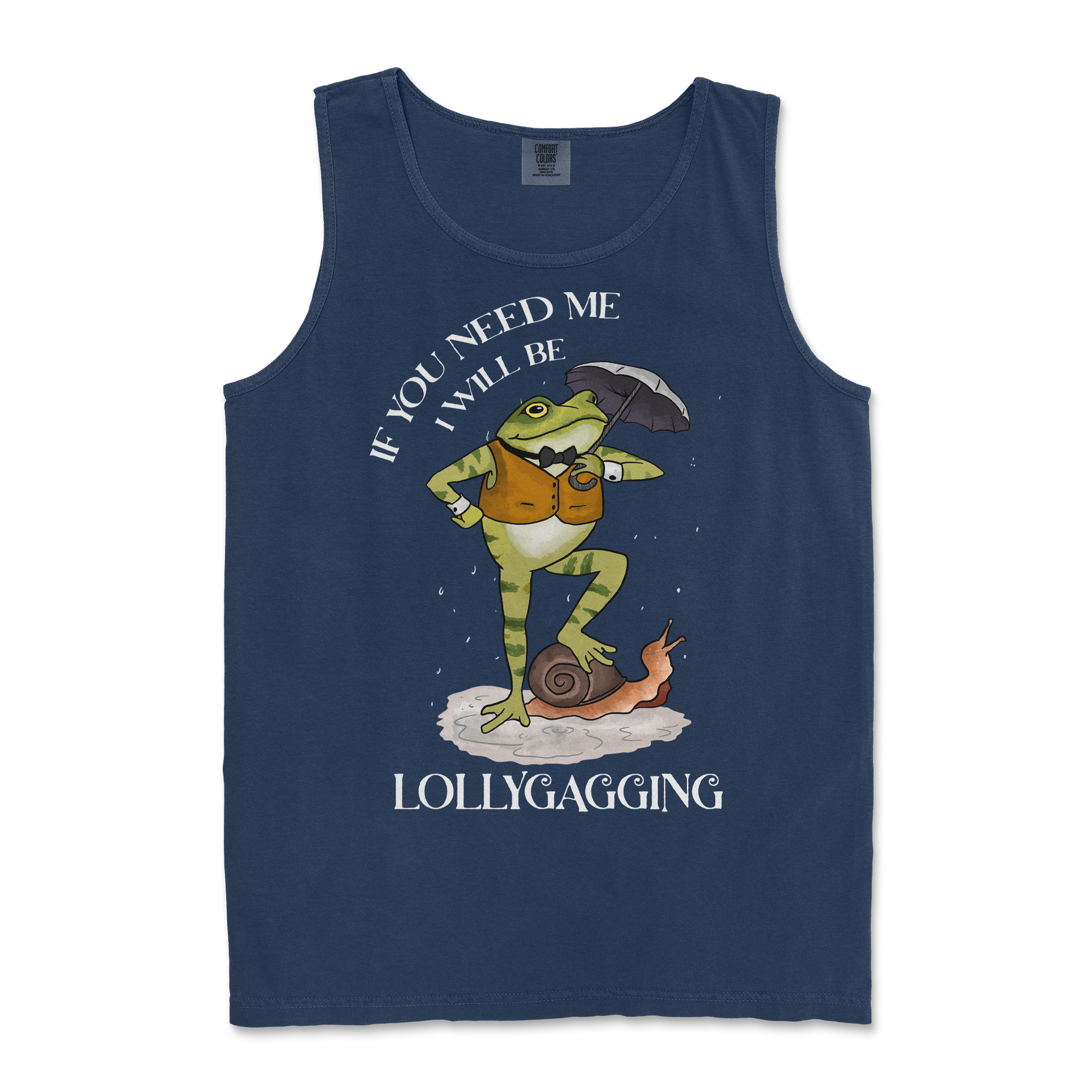 Comfort Colors Tank Top Lollygagging  in True-Navy