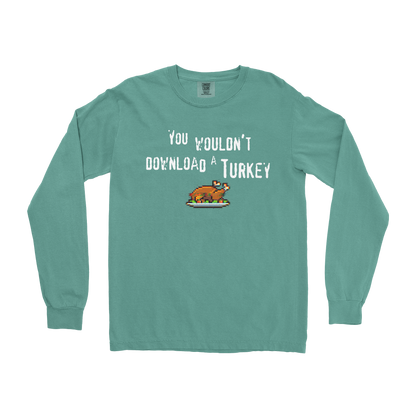 Comfort Colors Long Sleeve Downloadable Turkey  in Light-Green