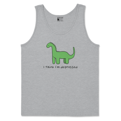 Gildan SoftStyle Tank Top Depressed Dino  in Sport-Grey