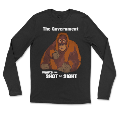 Gildan SoftStyle Long Sleeve The Government Hates Me  in Black