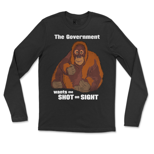 Gildan SoftStyle Long Sleeve The Government Hates Me  in Black