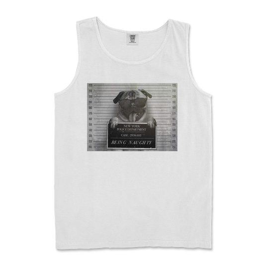 Comfort Colors Tank Top Naughty Pug in White