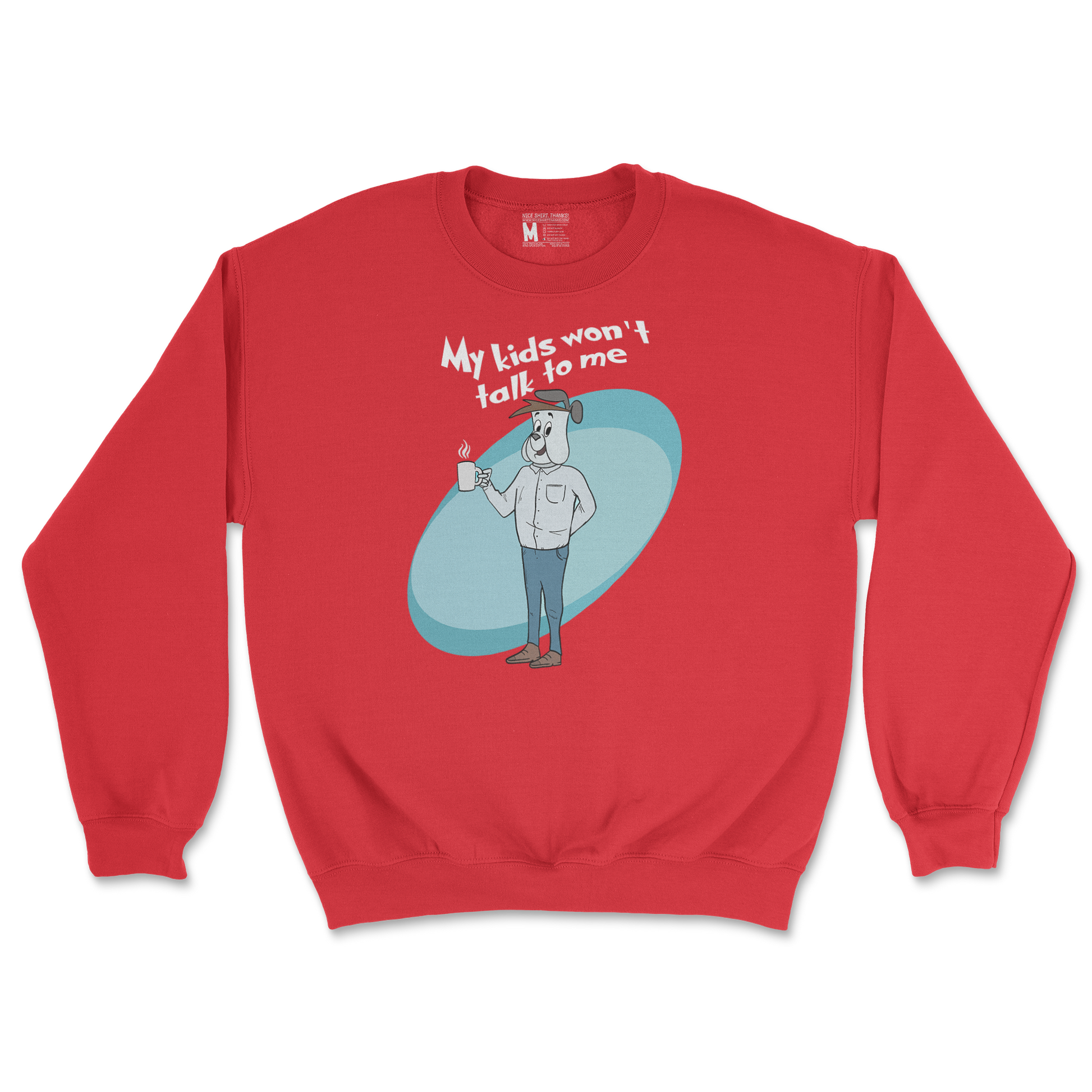 Gildan SoftStyle Crew Neck My Kids Wont Talk To Me in Red