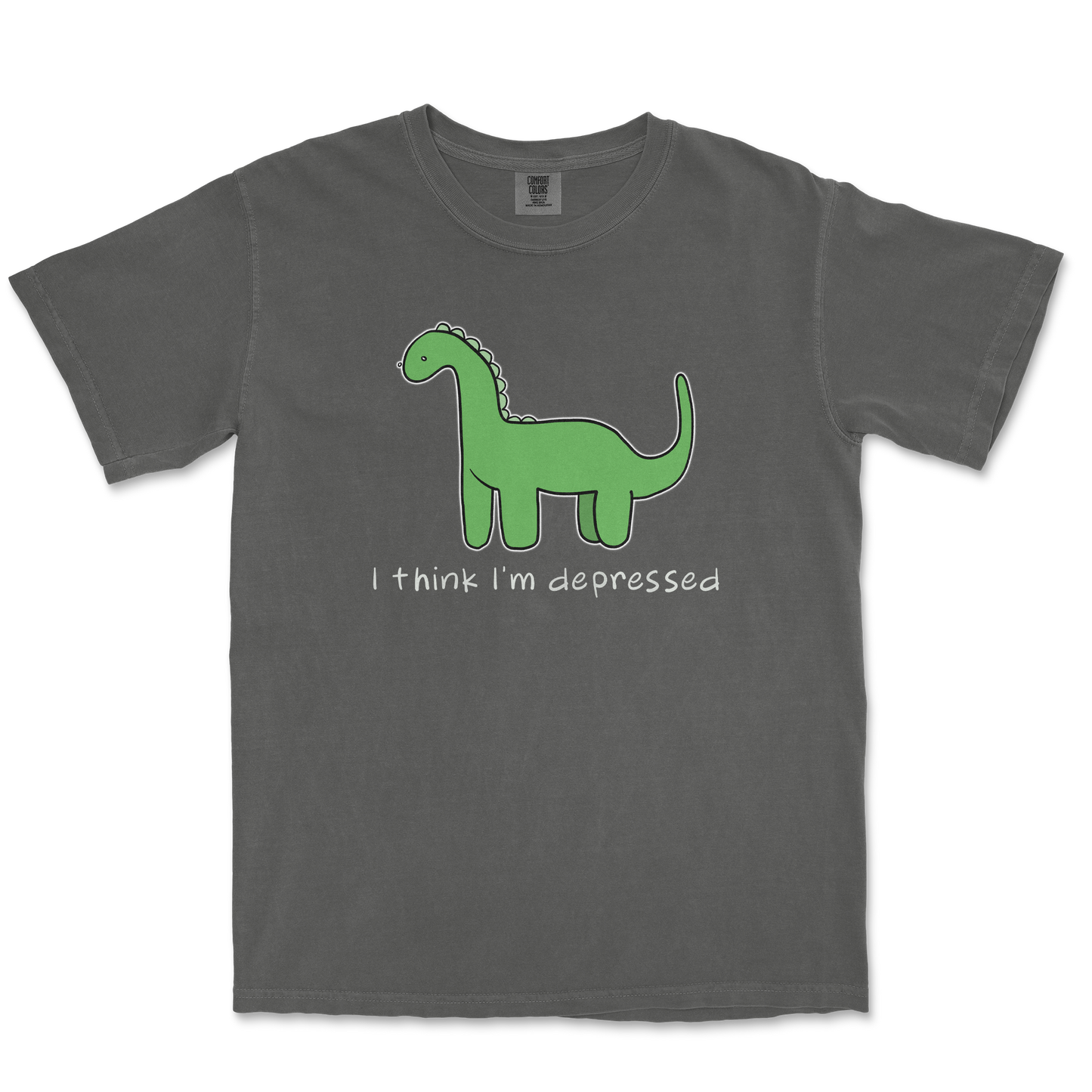 Comfort Colors T-Shirt Depressed Dino  in Pepper