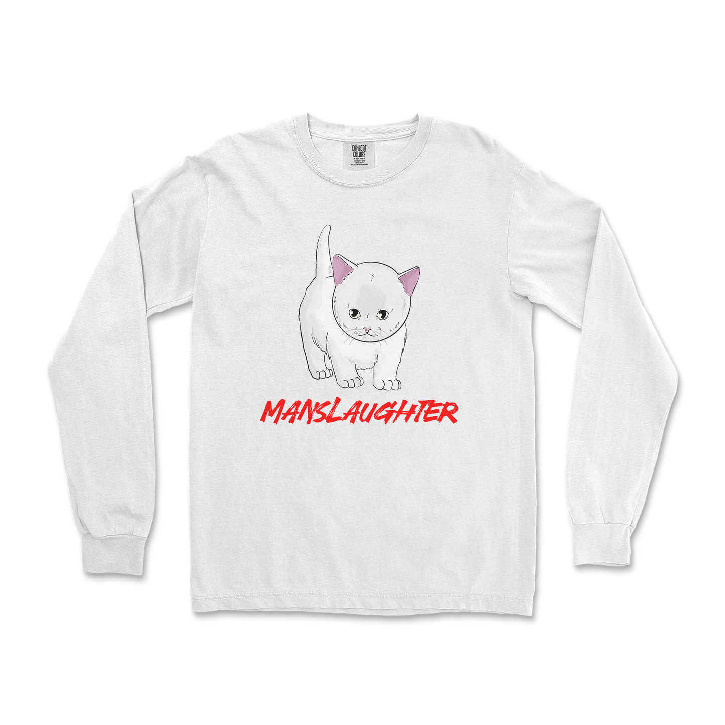 Comfort Colors Long Sleeve Manslaughter in White