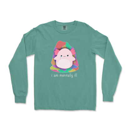 Comfort Colors Long Sleeve Mentally Ill and Squishy in LightGreen