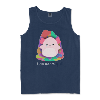 Comfort Colors Tank Top Mentally Ill and Squishy in TrueNavy