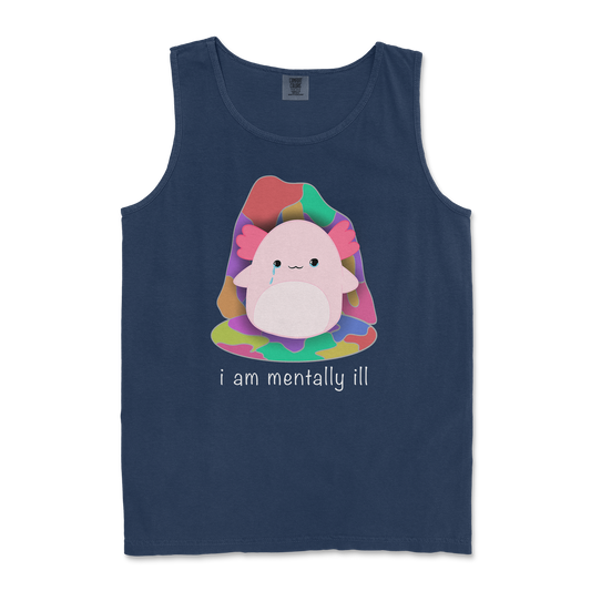 Comfort Colors Tank Top Mentally Ill and Squishy in TrueNavy