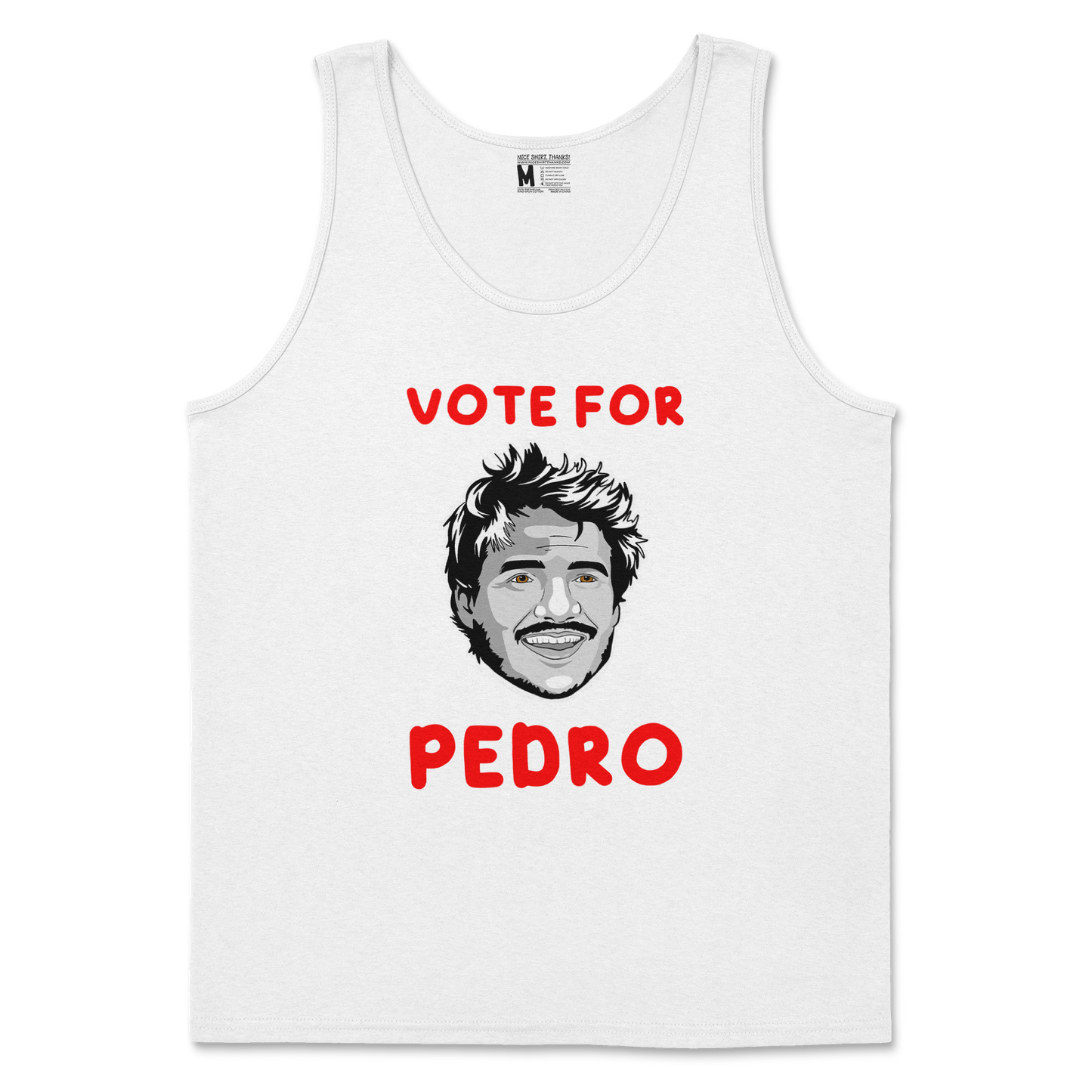 Gildan SoftStyle Tank Top Vote For Pedro in White