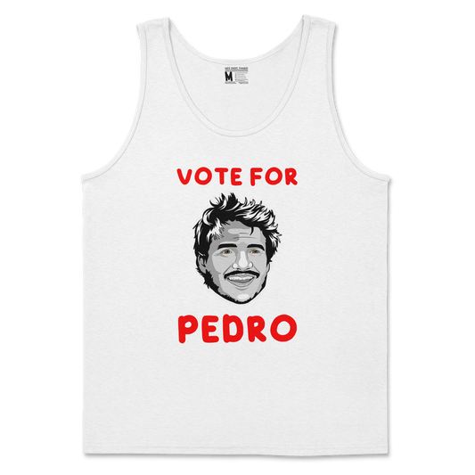 Gildan SoftStyle Tank Top Vote For Pedro in White