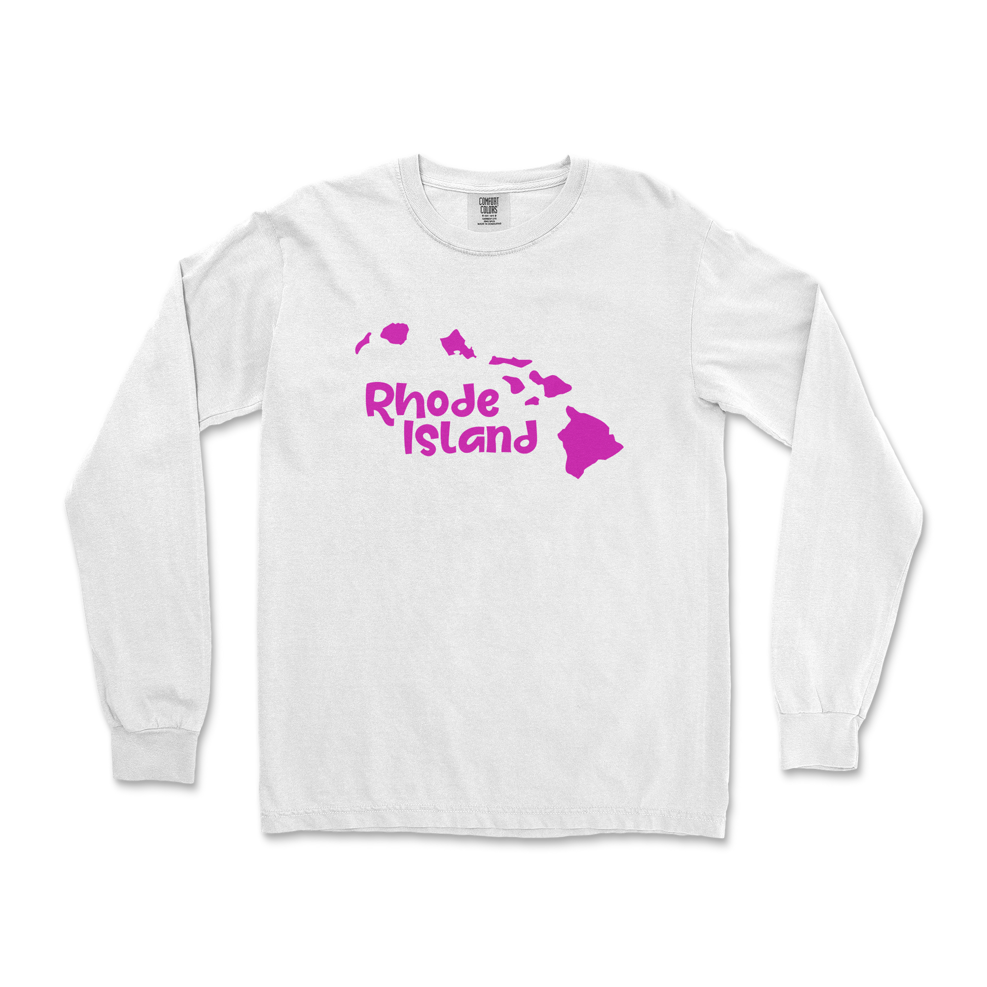 Comfort Colors Long Sleeve Rhode Island in White